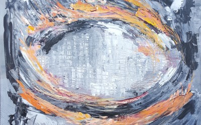 Virvel abstrakt maleri Bente Ridder-Nielsen